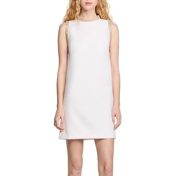 Madalena Short Dress with Rhinestone Trim - Picture 1 of 9